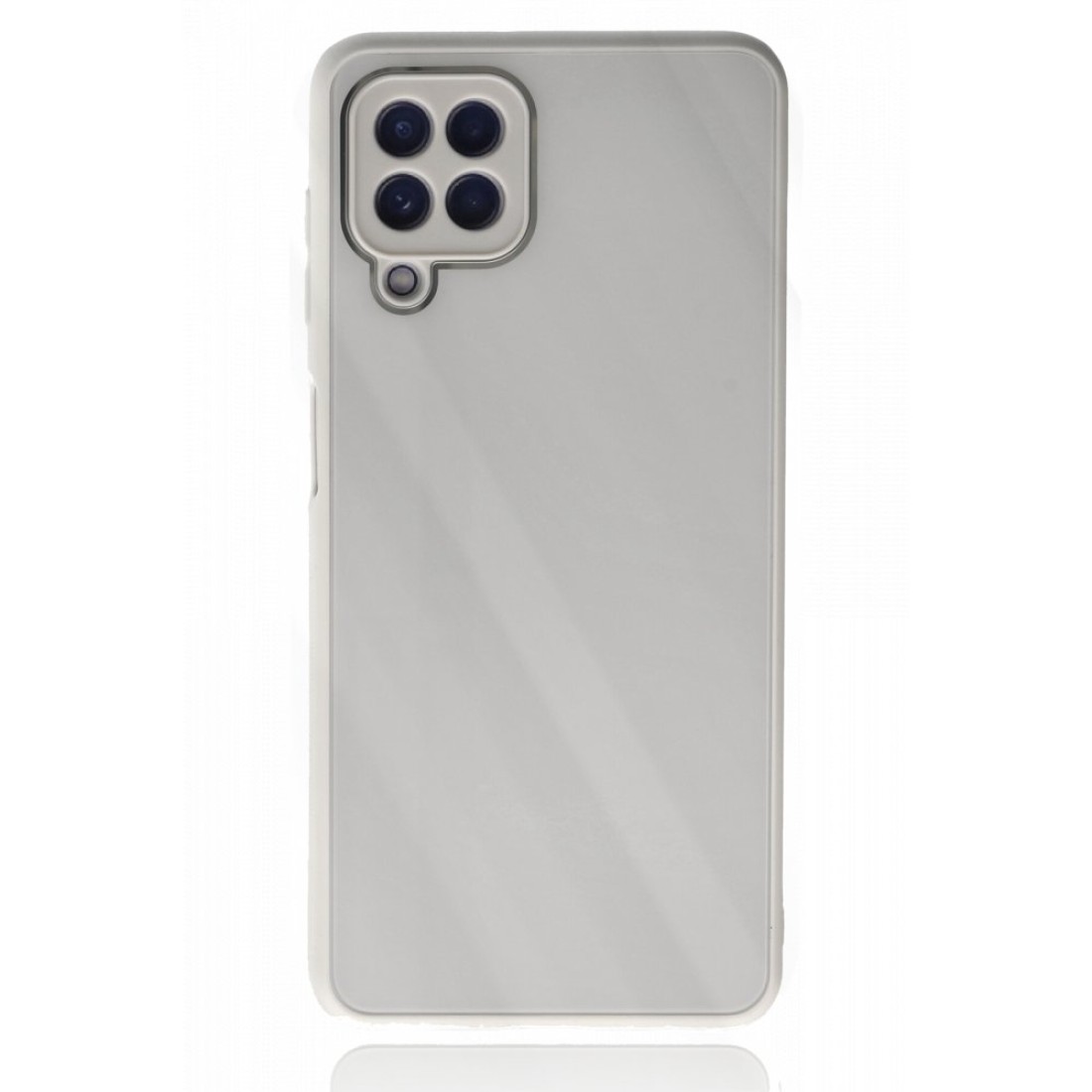  Samsung Galaxy M32 Kılıf Glass Kapak - Beyaz