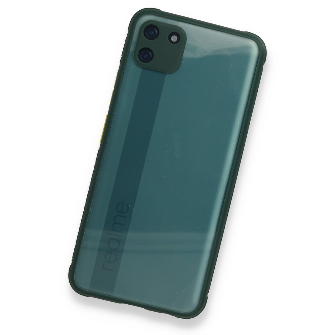 Realme C11 Kılıf Miami Şeffaf Silikon - Koyu Yeşil