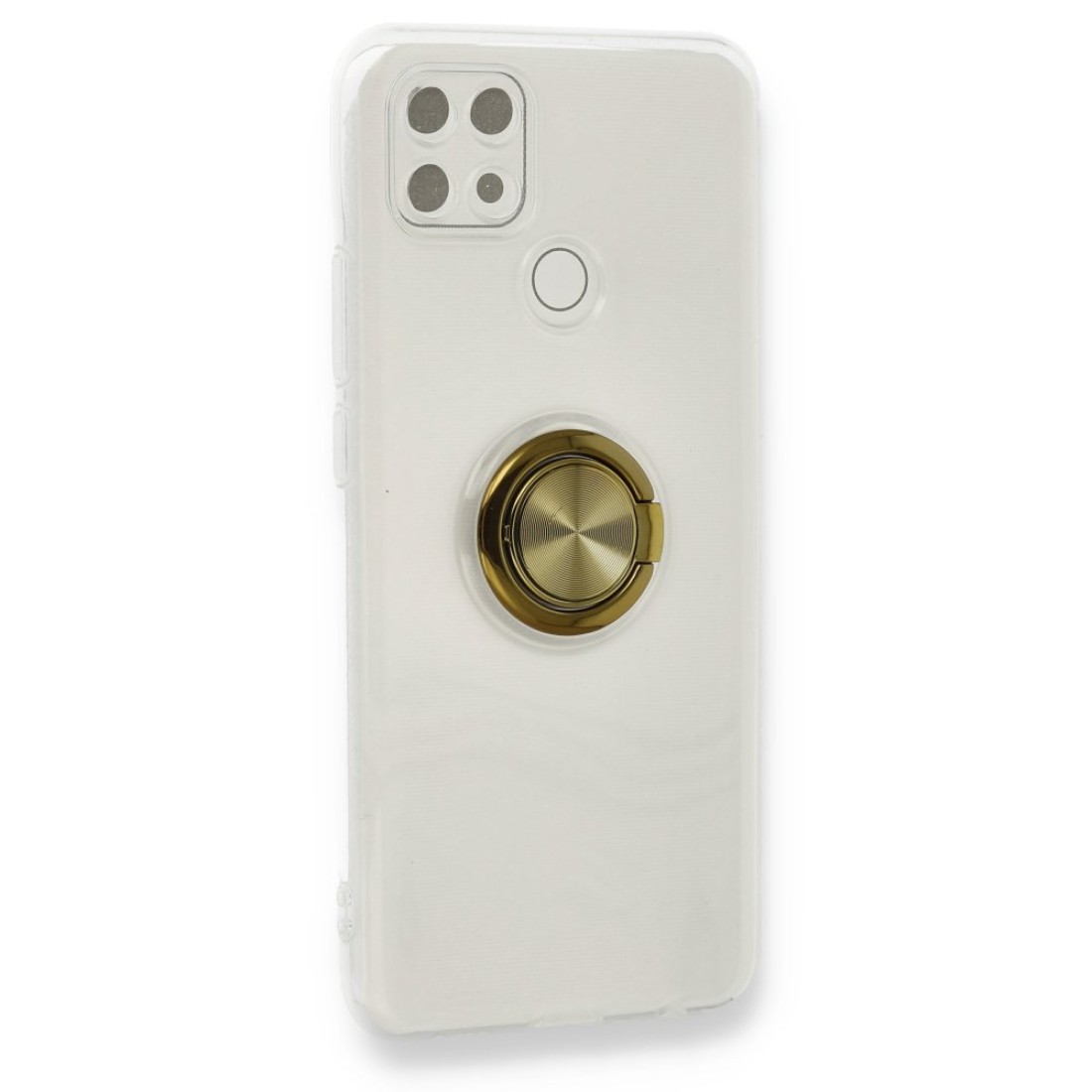 Oppo A15S Kılıf Gros Yüzüklü Silikon - Gold Oppo A15S Kılıf Gros Yüzüklü Silikon - Gold