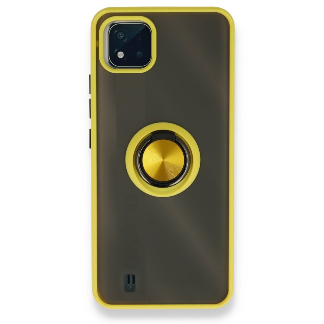  Realme C11 2021 Kılıf Montreal Yüzüklü Silikon Kapak - Sarı