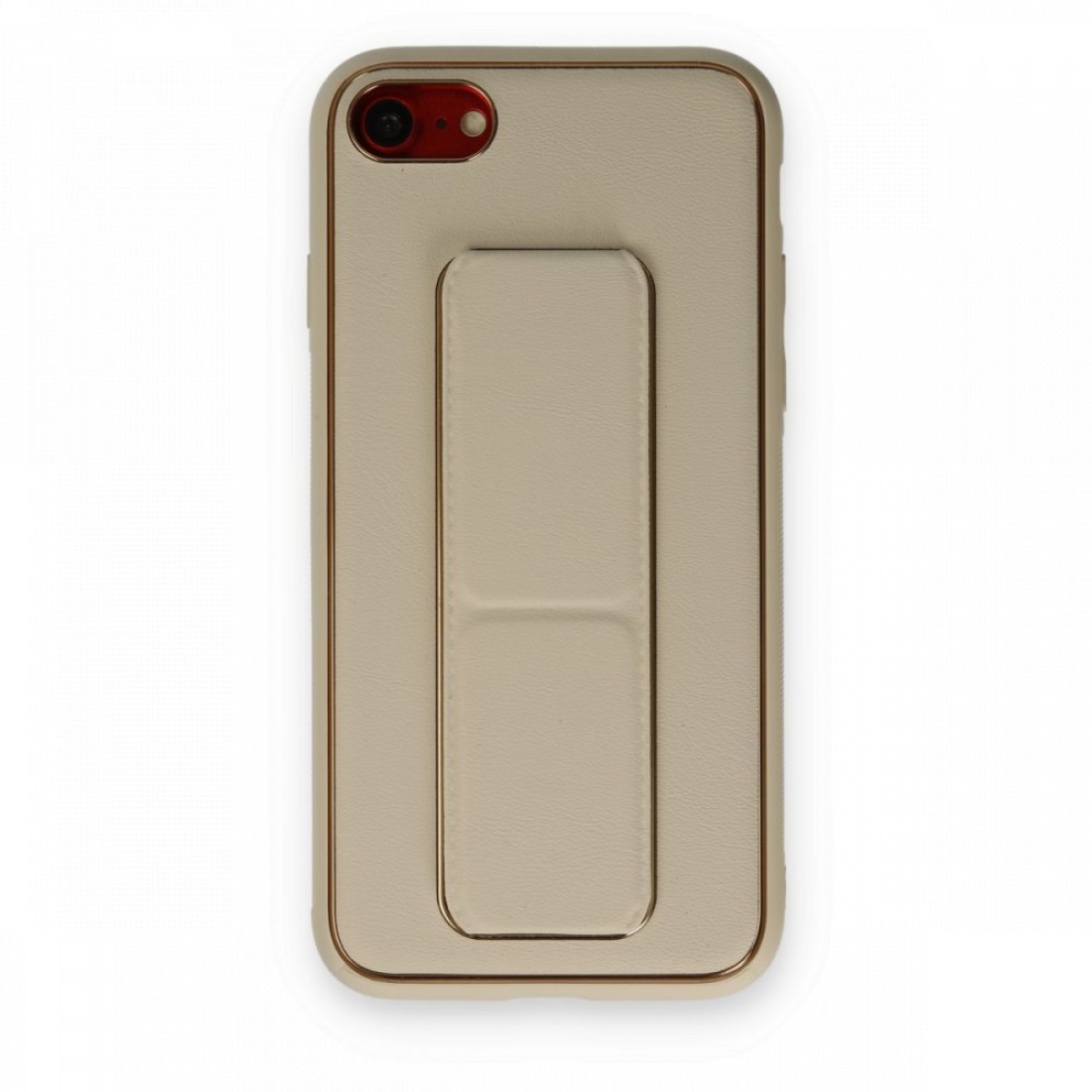  iPhone SE 2020 Kılıf Coco Deri Standlı Kapak - Gold