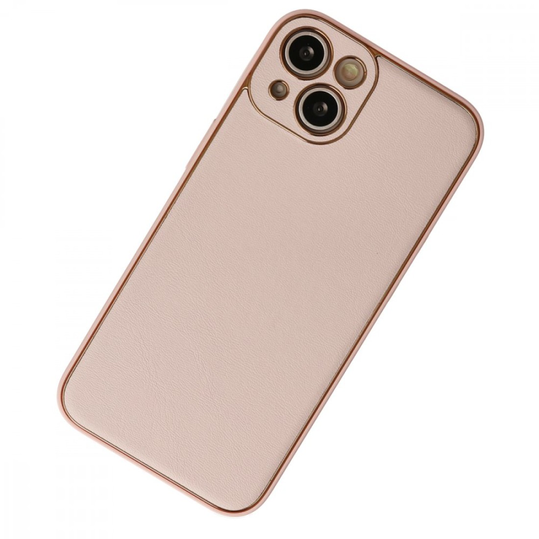 iPhone 13 Kılıf Coco Deri Silikon Kapak - Pudra iPhone 13 Kılıf Coco Deri Silikon Kapak - Pudra