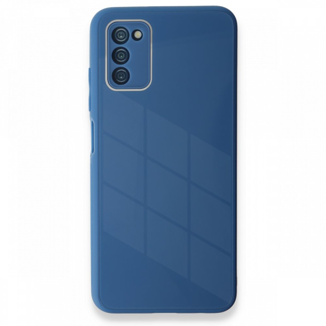  Samsung Galaxy A03S Kılıf Glass Kapak - Mavi