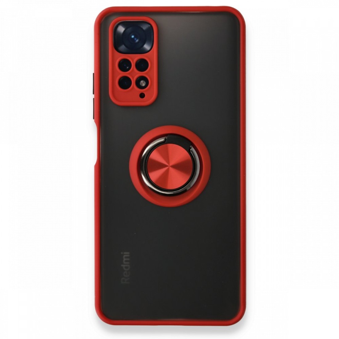  Xiaomi Redmi Note 11 Kılıf Montreal Yüzüklü Silikon Kapak - Kırmızı