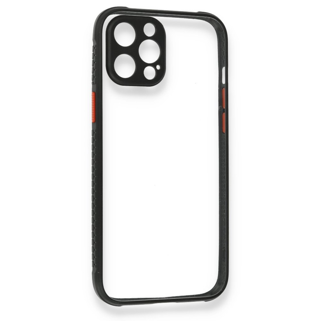  iPhone 12 Kılıf Miami Şeffaf Silikon - Siyah