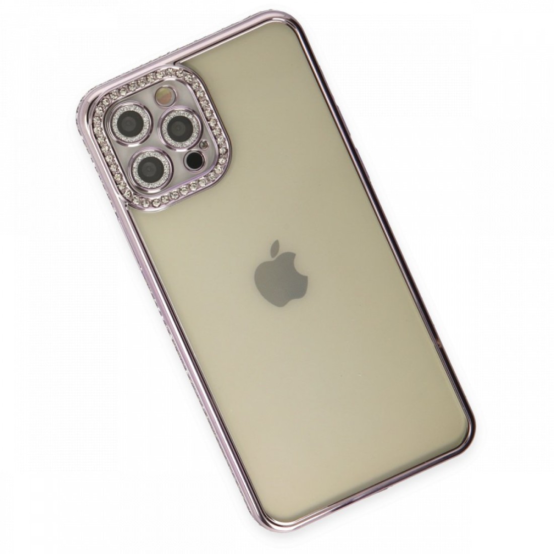  iPhone 12 Pro Kılıf Joke Taşlı Silikon - Mor