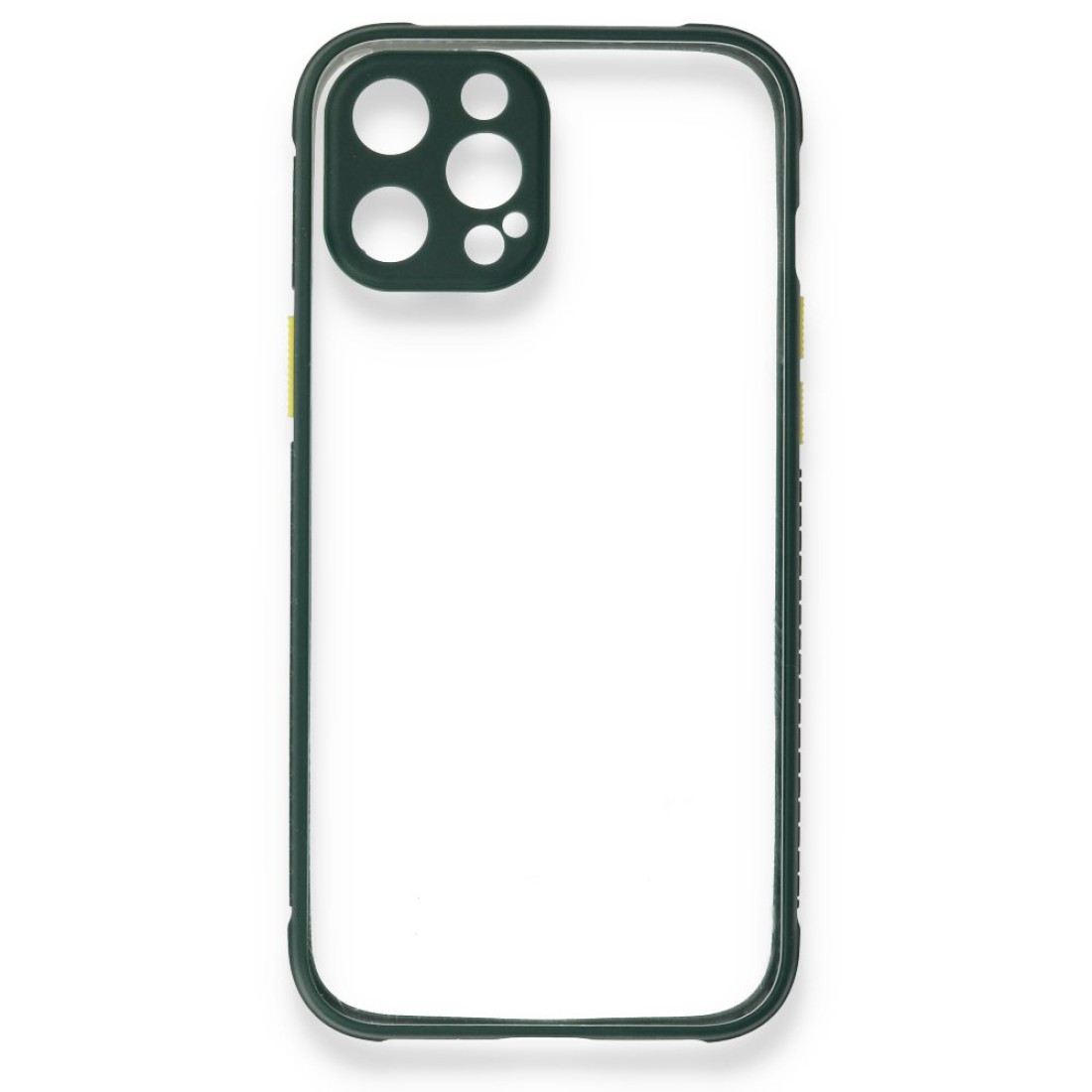 iPhone 12 Pro Kılıf Miami Şeffaf Silikon - Koyu Yeşil iPhone 12 Pro Kılıf Miami Şeffaf Silikon - Koyu Yeşil