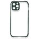 iPhone 12 Pro Kılıf Miami Şeffaf Silikon - Koyu Yeşil iPhone 12 Pro Kılıf Miami Şeffaf Silikon - Koyu Yeşil
