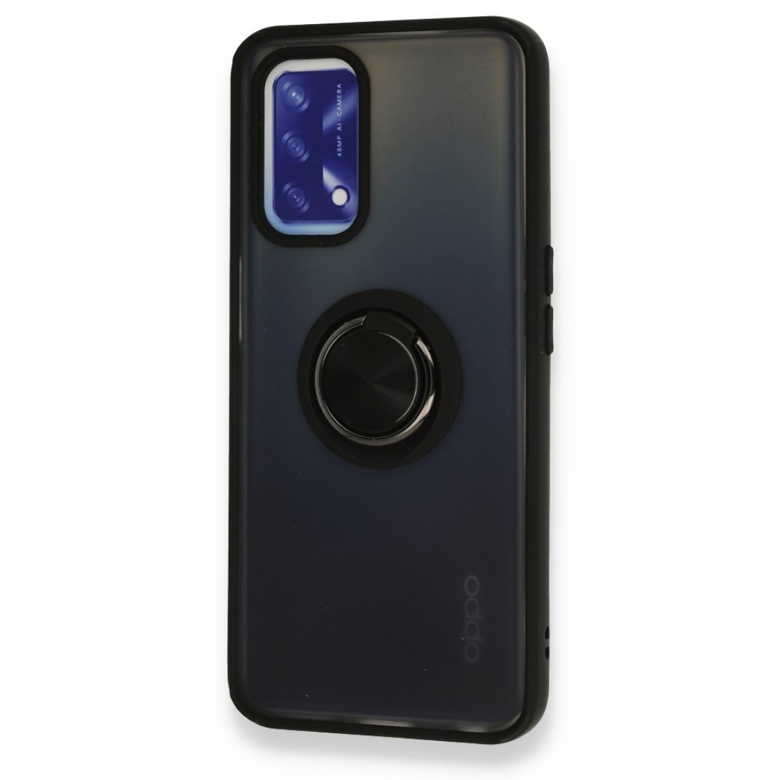  Oppo A74 4G Kılıf Montreal Yüzüklü Silikon Kapak - Siyah