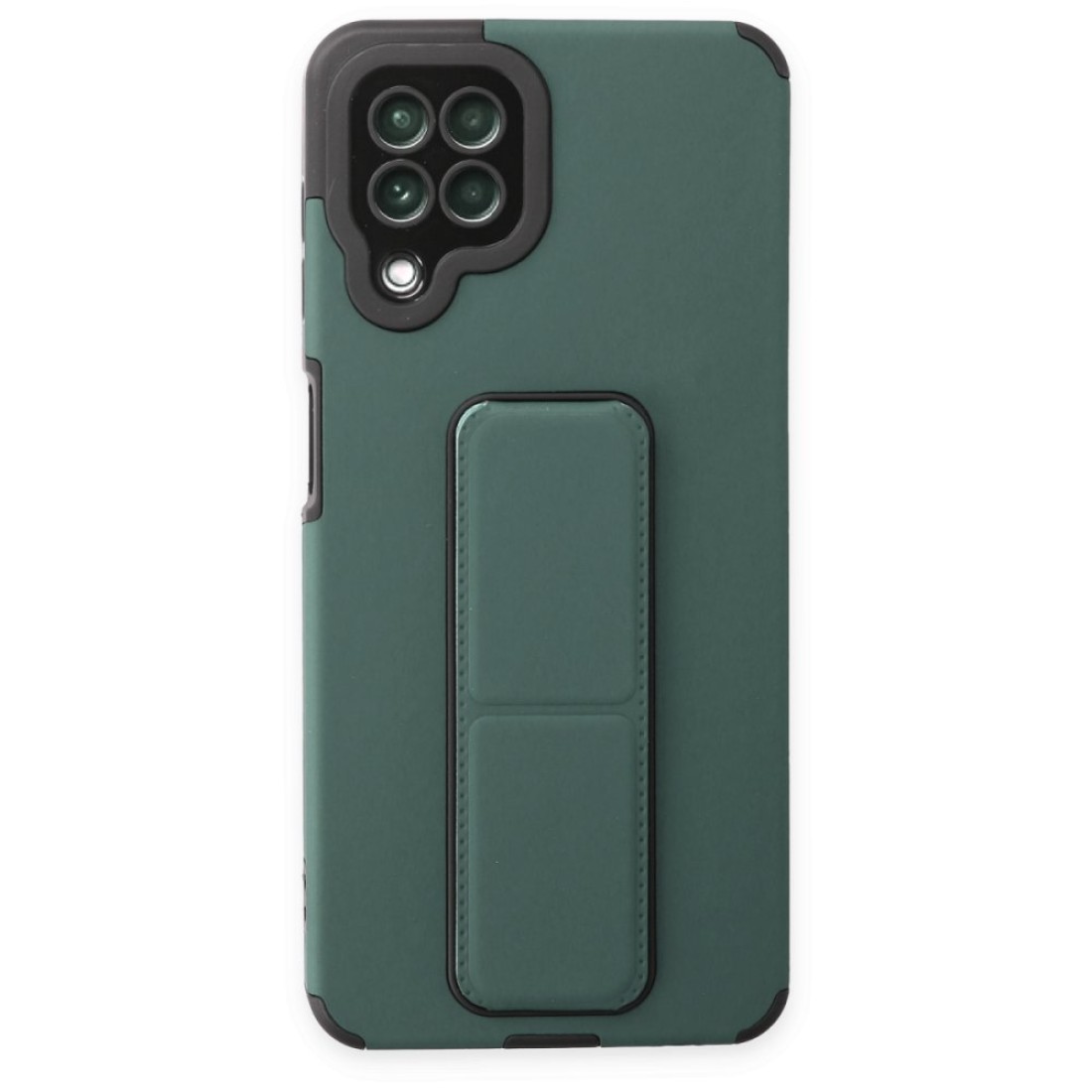  Samsung Galaxy M32 Kılıf Mega Standlı Silikon - Yeşil