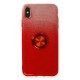  iPhone XS Max Kılıf Simli Yüzüklü Silikon - Kırmızı