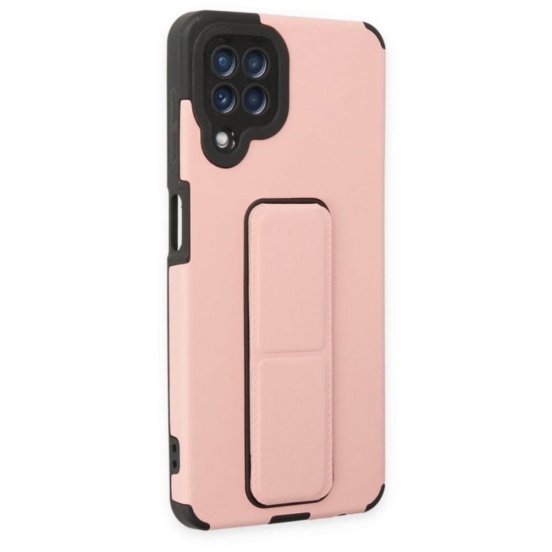 Samsung Galaxy M32 Kılıf Mega Standlı Silikon - Pudra