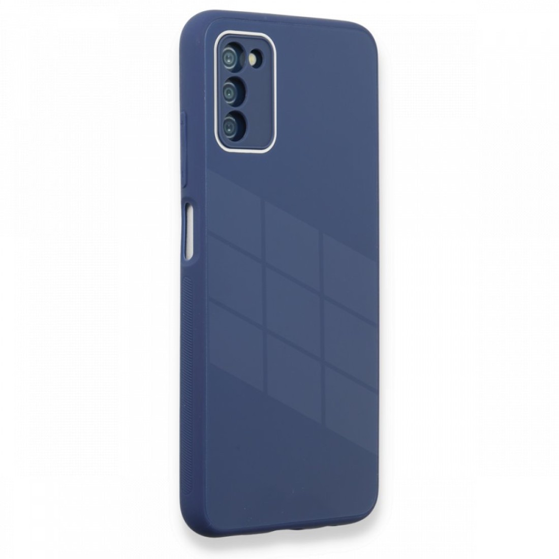  Samsung Galaxy A03S Kılıf Glass Kapak - Lacivert