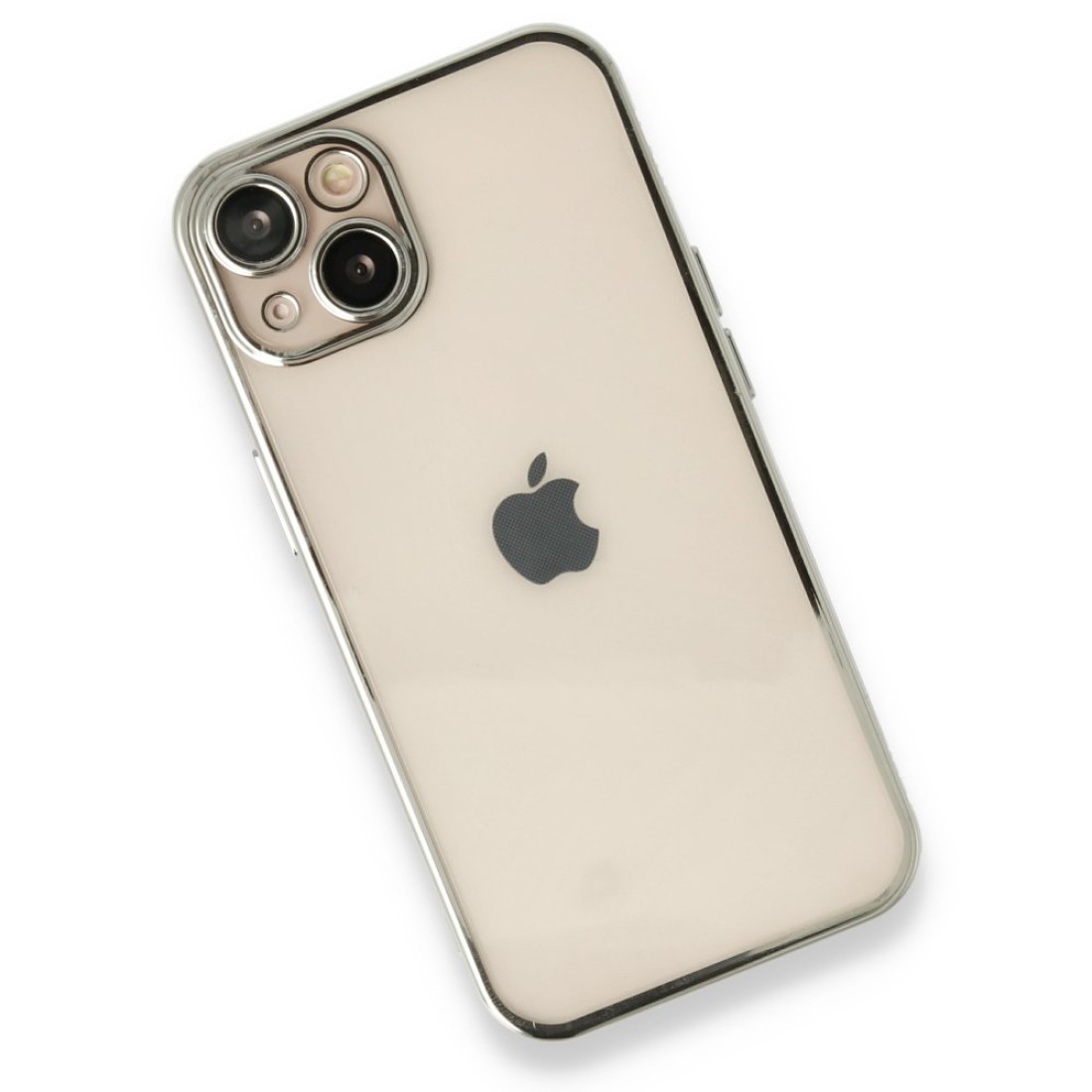  iPhone 13 Kılıf Razer Lensli Silikon - Gümüş