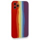 iPhone 11 Pro Kılıf Ebruli Lansman Silikon - Kırmızı-Mor