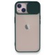 iPhone 13 Kılıf Palm Buzlu Kamera Sürgülü Silikon - Yeşil iPhone 13 Kılıf Palm Buzlu Kamera Sürgülü Silikon - Yeşil