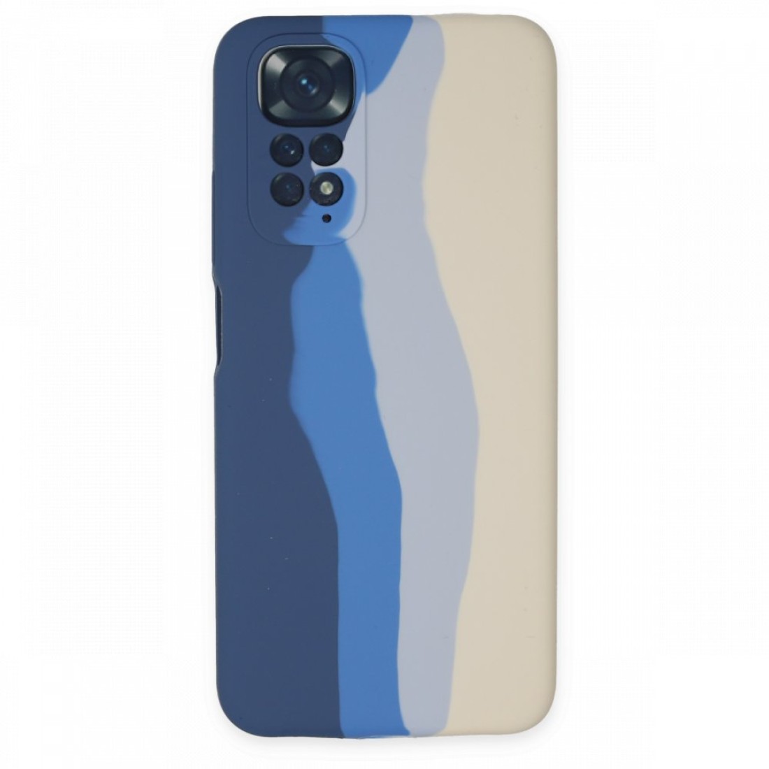  Xiaomi Redmi Note 11 Kılıf Ebruli Lansman Silikon - Lacivert-Krem