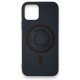  iPhone 12 Mini Kılıf Viktor Yüzüklü Silikon - Lacivert