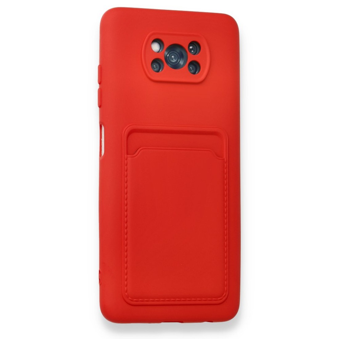  Xiaomi Pocophone X3 Kılıf Kelvin Kartvizitli Silikon - Kırmızı