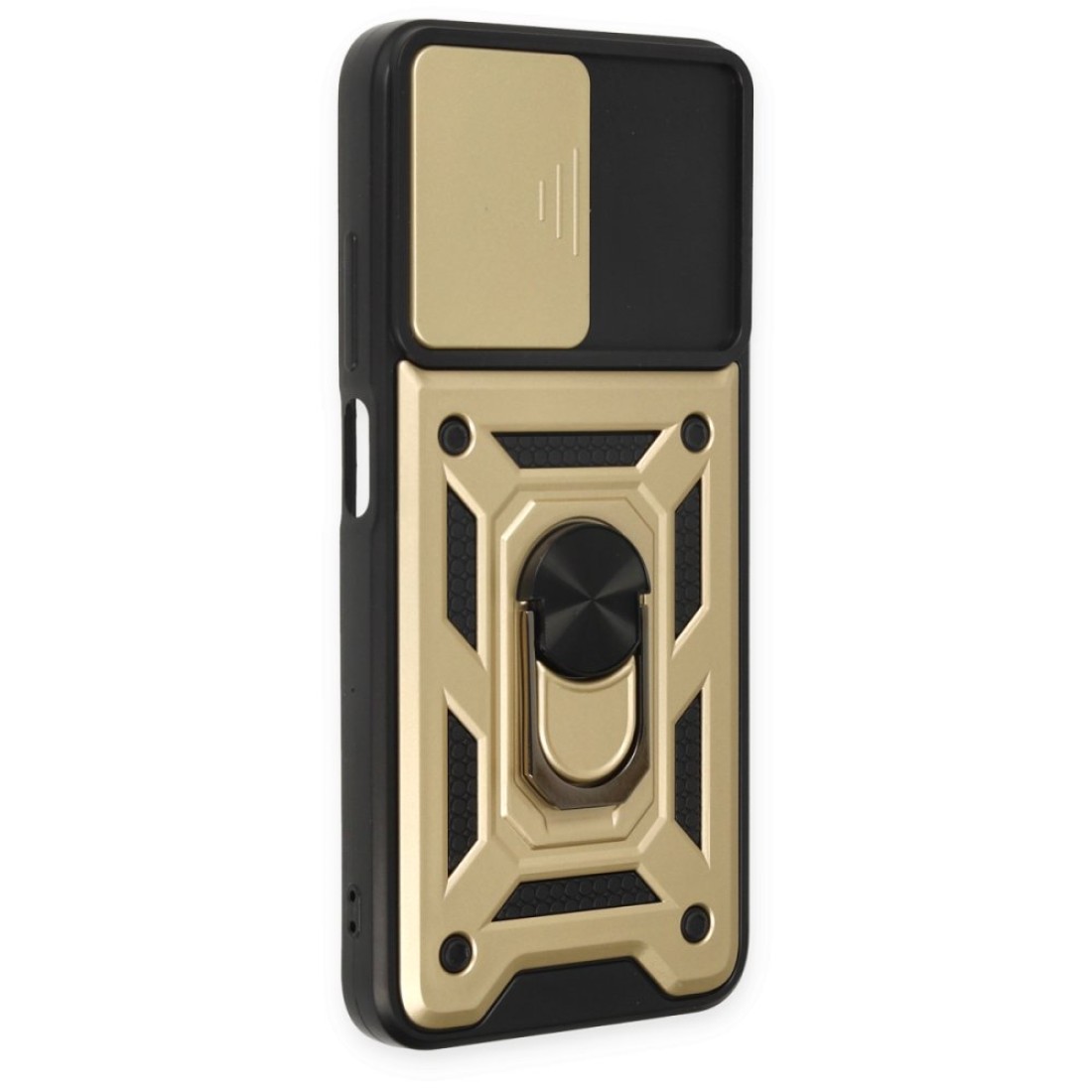  Xiaomi Poco M5 Kılıf Pars Lens Yüzüklü Silikon - Gold