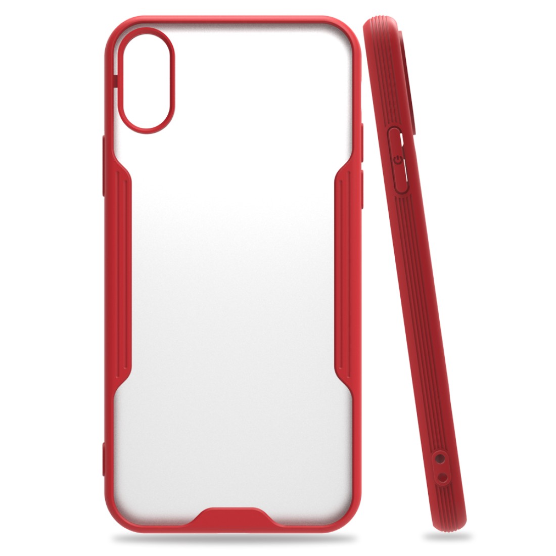  iPhone X Kılıf Platin Silikon - Kırmızı