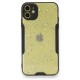  iPhone 12 Kılıf Platin Simli Silikon - Siyah