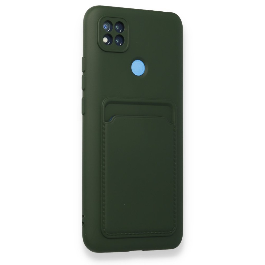  Xiaomi Redmi 9C Kılıf Kelvin Kartvizitli Silikon - Koyu Yeşil