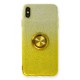 iPhone XS Max Kılıf Simli Yüzüklü Silikon - Sarı iPhone XS Max Kılıf Simli Yüzüklü Silikon - Sarı