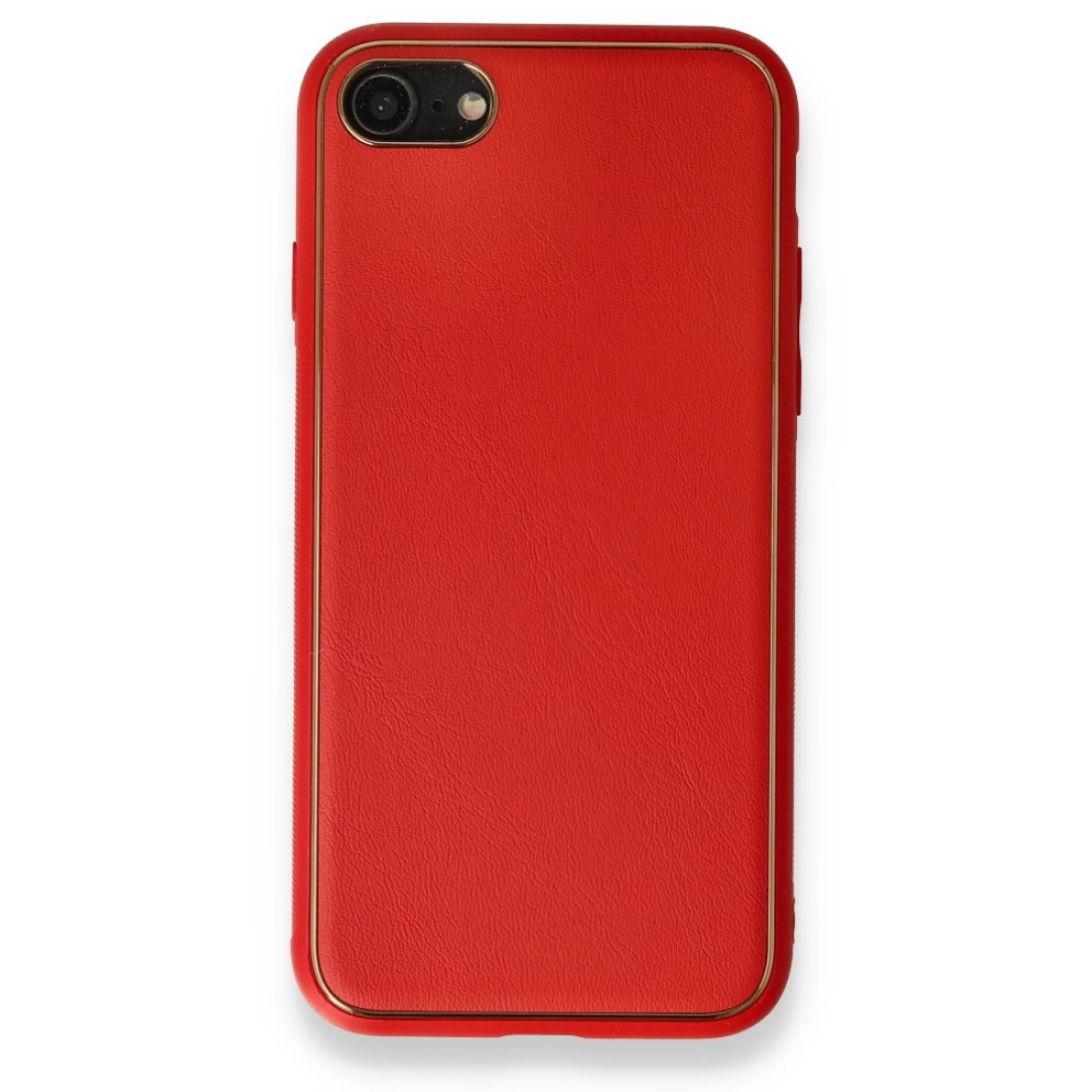  iPhone SE 2020 Kılıf Coco Deri Silikon Kapak - Kırmızı