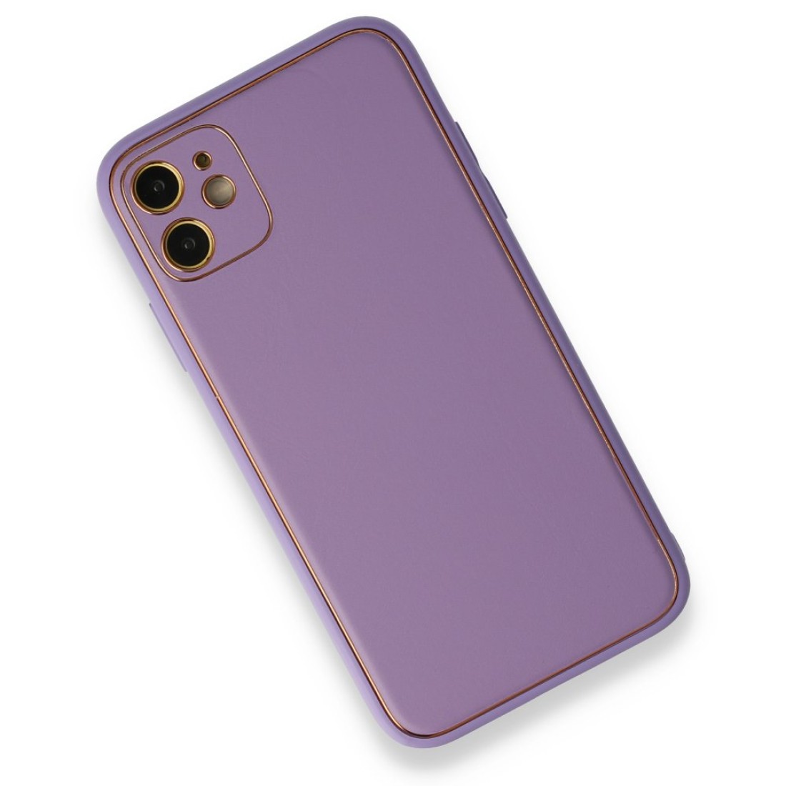 iPhone 12 Kılıf Coco Deri Silikon Kapak - Lila iPhone 12 Kılıf Coco Deri Silikon Kapak - Lila