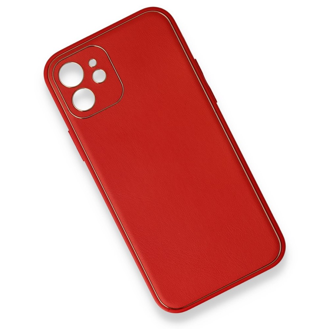 iPhone 12 Mini Kılıf Coco Deri Silikon Kapak - Kırmızı iPhone 12 Mini Kılıf Coco Deri Silikon Kapak - Kırmızı