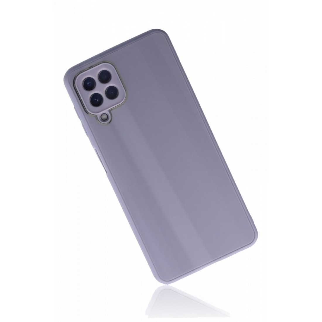 Samsung Galaxy M32 Kılıf Glass Kapak - Lila Samsung Galaxy M32 Kılıf Glass Kapak - Lila