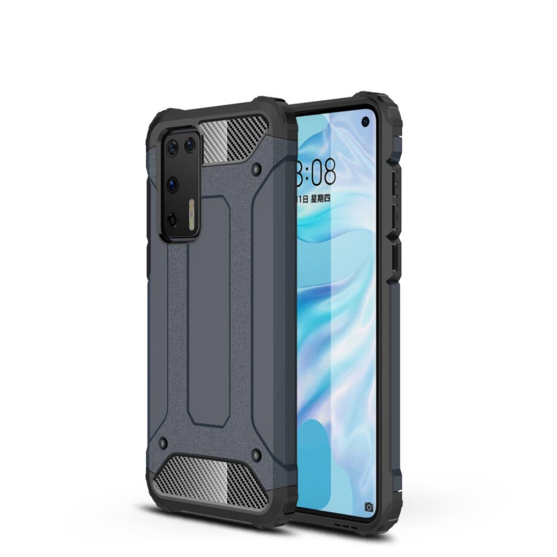  Huawei P40 Kılıf Tank Silikon Kapak - Lacivert