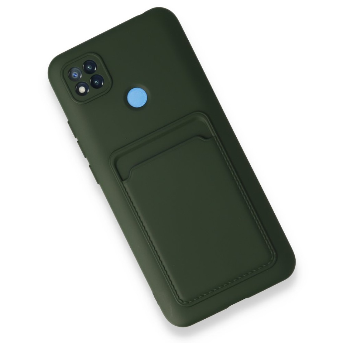  Xiaomi Redmi 9C Kılıf Kelvin Kartvizitli Silikon - Koyu Yeşil