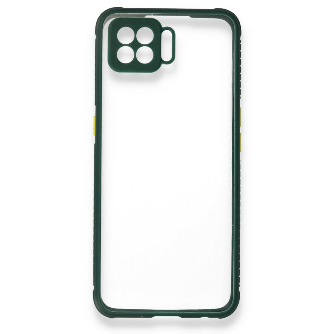 Oppo Reno 4 Lite Kılıf Miami Şeffaf Silikon - Koyu Yeşil Oppo Reno 4 Lite Kılıf Miami Şeffaf Silikon - Koyu Yeşil