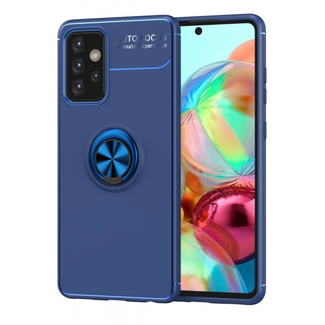  Samsung Galaxy A72 Kılıf Range Yüzüklü Silikon - Mavi