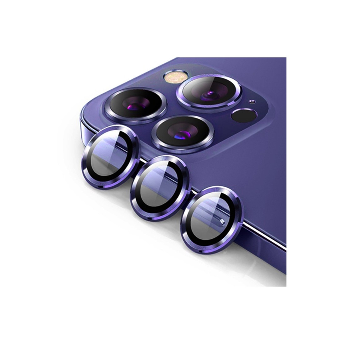 iPhone 14 Pro Bind Metal Kamera Lens - Derin Mor iPhone 14 Pro Bind Metal Kamera Lens - Derin Mor