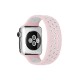  Apple Watch 38mm Ayarlı Delikli Silikon Kordon - Pembe-Beyaz