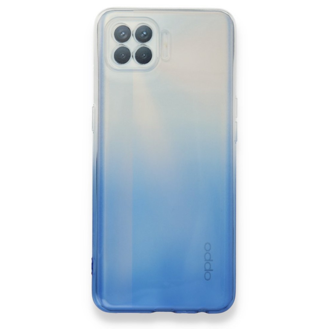  Oppo Reno 4 Lite Kılıf Lüx Çift Renkli Silikon - Mavi