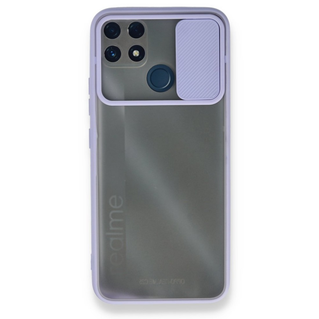  Realme C25 Kılıf Palm Buzlu Kamera Sürgülü Silikon - Lila