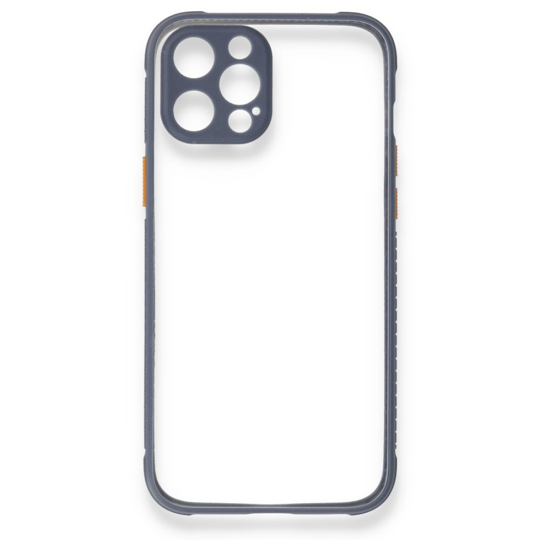  iPhone 12 Pro Kılıf Miami Şeffaf Silikon - Gri