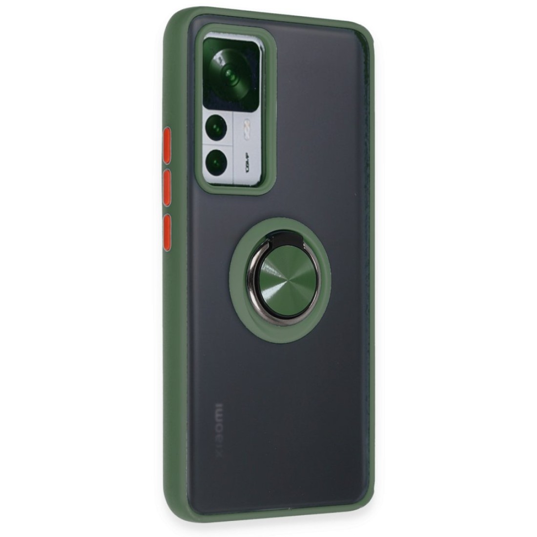  Xiaomi Mi 12T Pro Kılıf Montreal Yüzüklü Silikon Kapak - Yeşil
