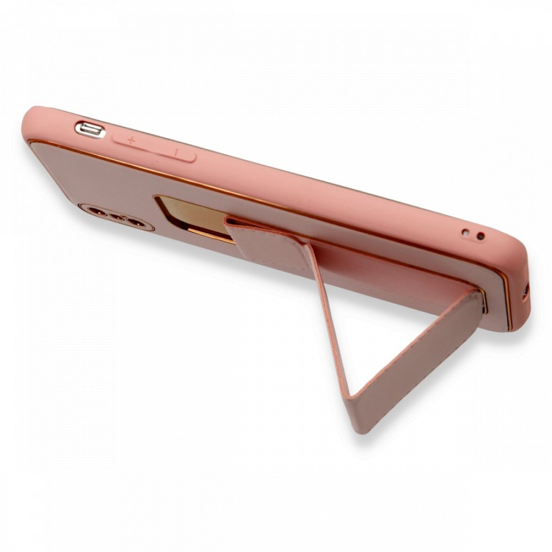  iPhone XS Max Kılıf Coco Deri Standlı Kapak - Pembe