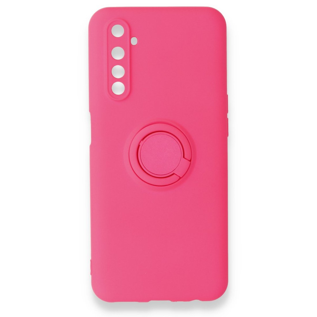  Realme 6 Kılıf Viktor Yüzüklü Silikon - Pembe