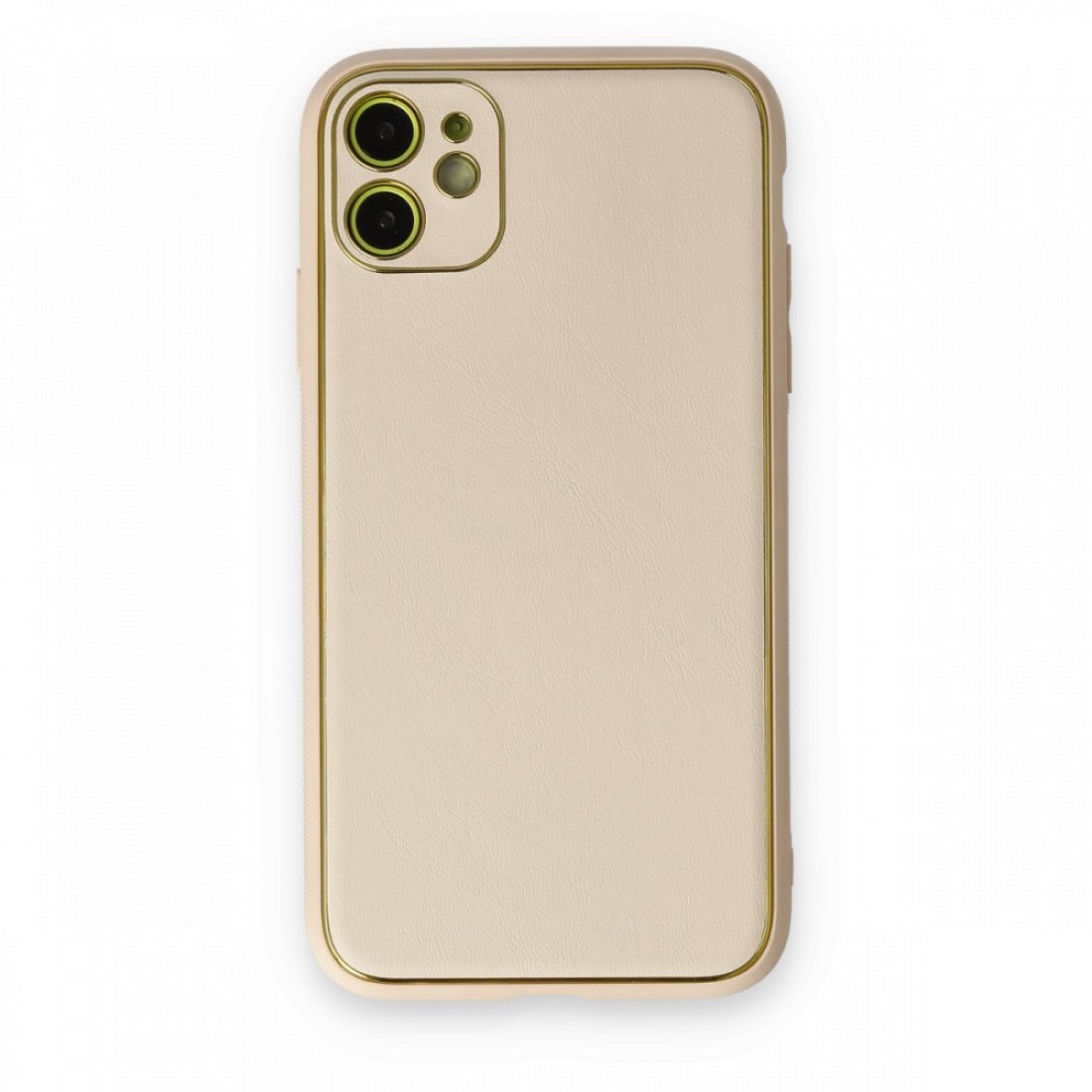  iPhone 12 Kılıf Coco Deri Silikon Kapak - Gold