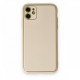 iPhone 12 Kılıf Coco Deri Silikon Kapak - Gold iPhone 12 Kılıf Coco Deri Silikon Kapak - Gold