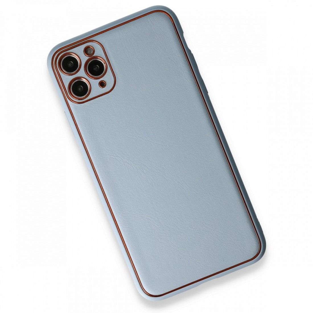  iPhone 11 Pro Kılıf Coco Deri Silikon Kapak - Açık Mavi