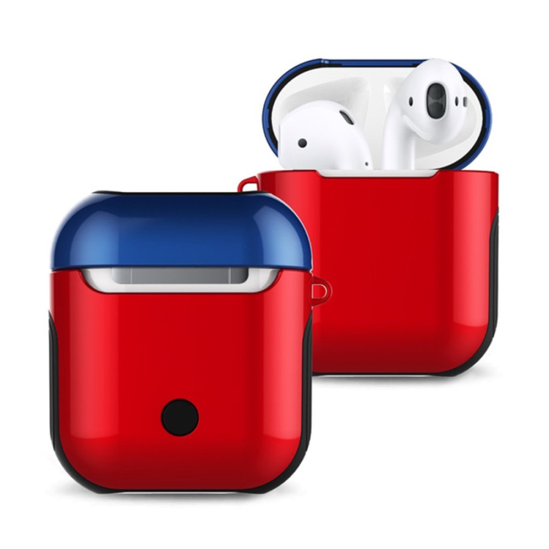  Airpods (1.nesil) 3in1 Kılıf - Kırmızı-Lacivert