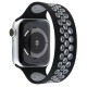  Apple Watch 38mm Ayarlı Delikli Silikon Kordon - Siyah-Gri