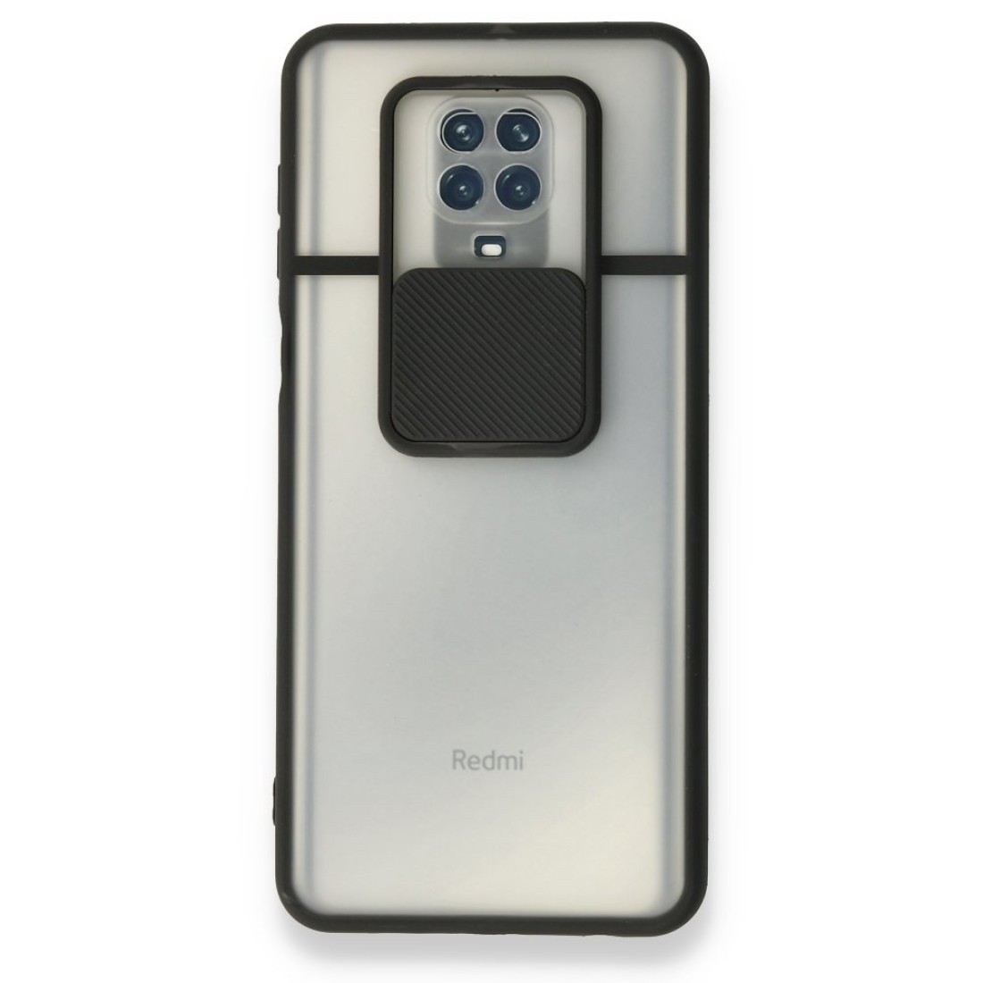  Xiaomi Redmi Note 9S Kılıf Palm Buzlu Kamera Sürgülü Silikon - Siyah